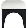 Meridian Furniture Lawson Cream Chenille Fabric Ottoman