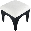 Meridian Furniture Lawson Cream Chenille Fabric Ottoman