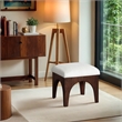 Meridian Furniture Lawson Cream Chenille Fabric Ottoman