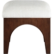 Meridian Furniture Lawson Cream Chenille Fabric Ottoman