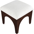 Meridian Furniture Lawson Cream Chenille Fabric Ottoman