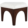 Meridian Furniture Lawson Cream Chenille Fabric Ottoman