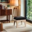 Meridian Furniture Lawson Black Chenille Fabric Ottoman