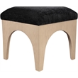 Meridian Furniture Lawson Black Chenille Fabric Ottoman
