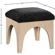 Meridian Furniture Lawson Black Chenille Fabric Ottoman
