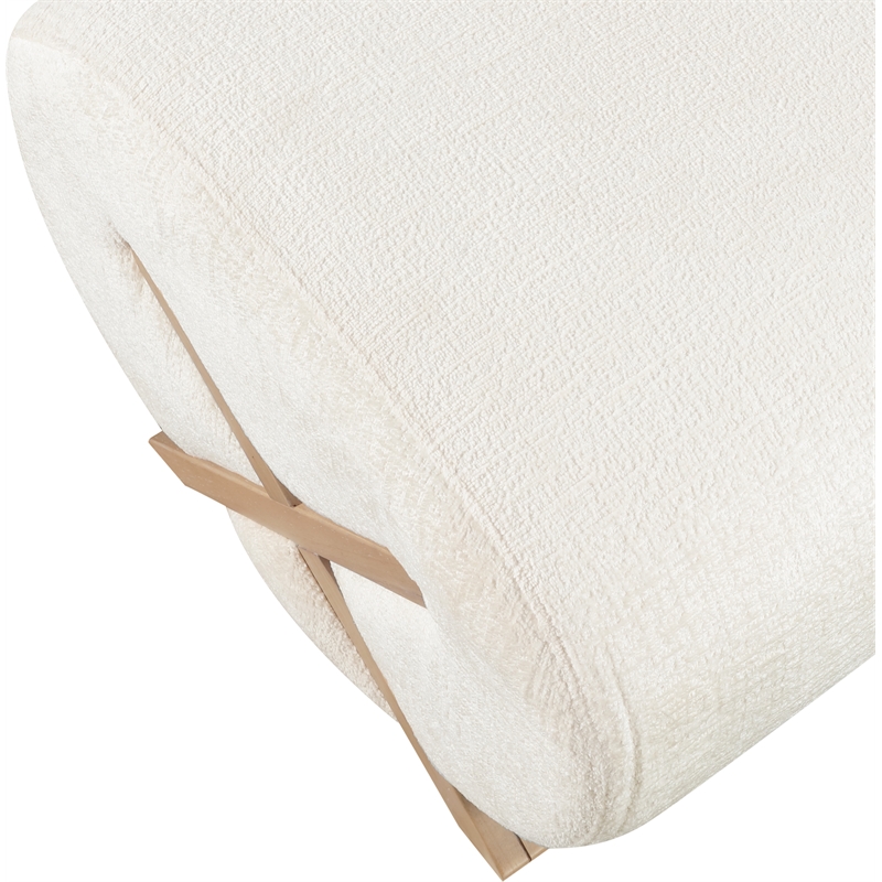 Meridian Furniture Akira Cream Upholstered Ottoman
