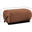 Meridian Furniture Akira Cognac Upholstered Ottoman