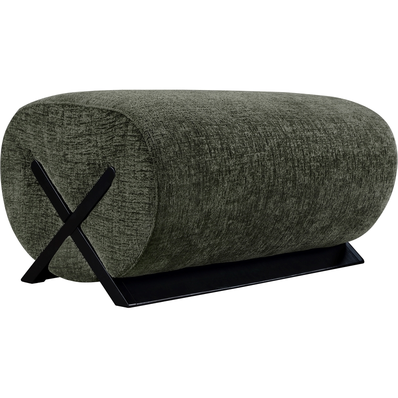 Meridian Furniture Akira Green Upholstered Ottoman