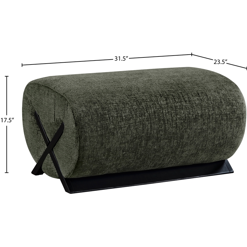 Meridian Furniture Akira Green Upholstered Ottoman