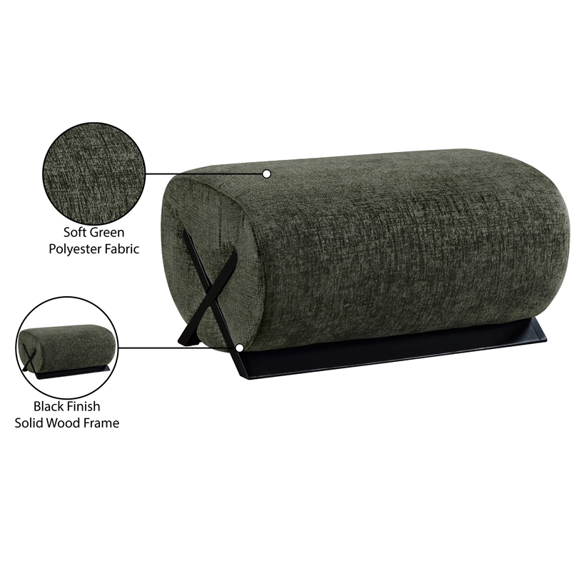 Meridian Furniture Akira Green Upholstered Ottoman
