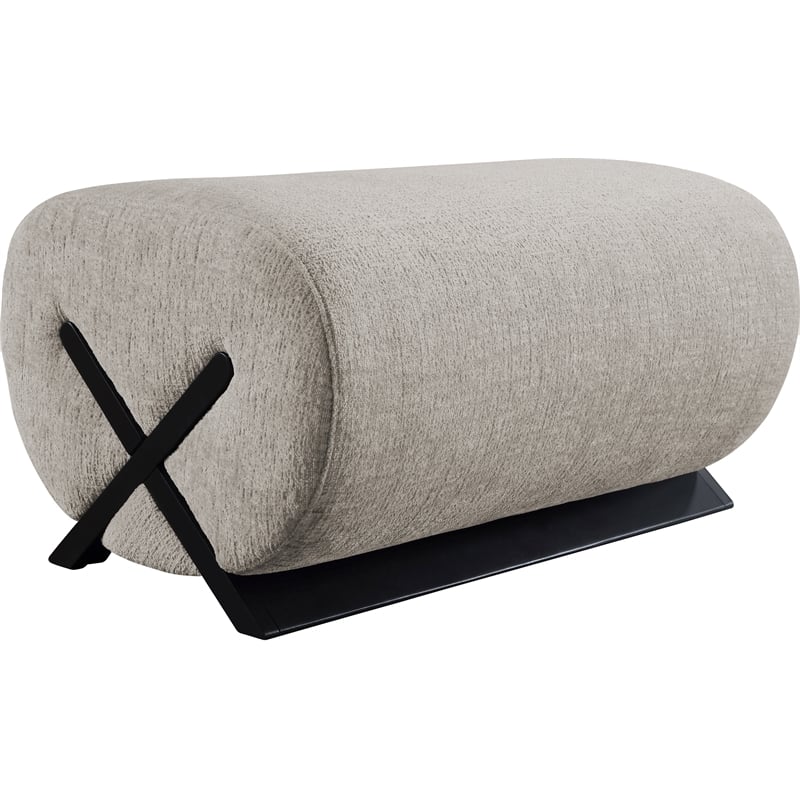 Meridian Furniture Akira Grey Upholstered Ottoman