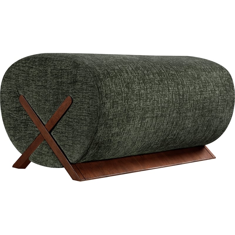 Meridian Furniture Akira Green Upholstered Ottoman