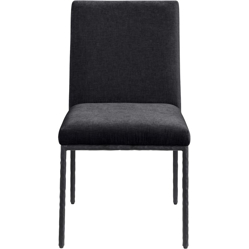 Meridian Furniture Reeves Black Chenille Fabric Dining Side Chair (Set of 2)