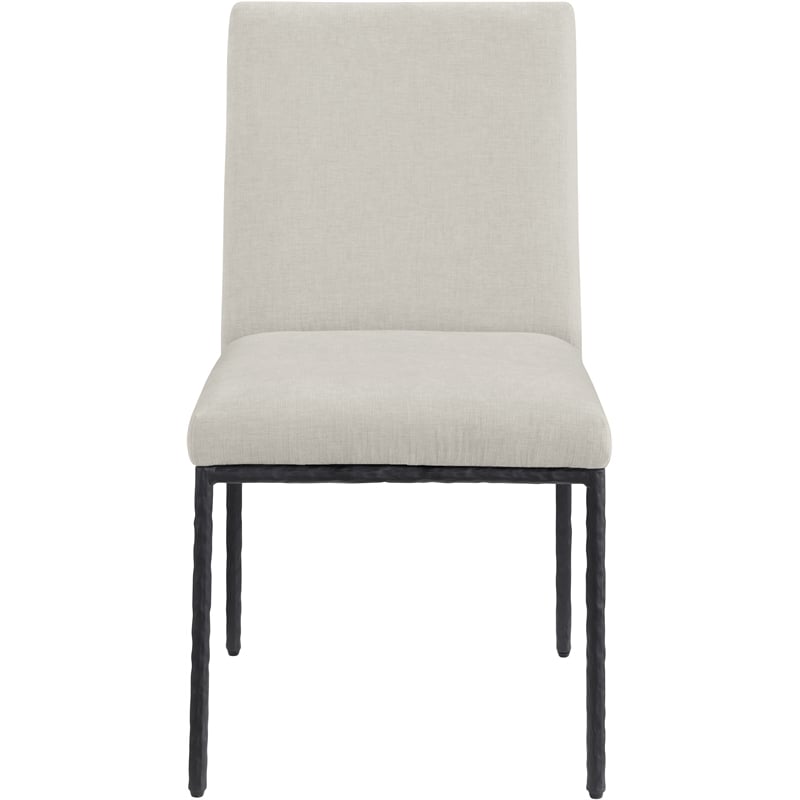 Meridian Furniture Reeves Cream Chenille Fabric Dining Side Chair (Set of 2)