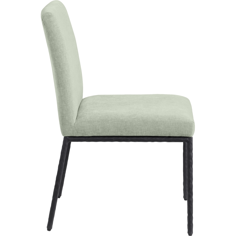 Meridian Furniture Reeves Mint Chenille Fabric Dining Side Chair (Set of 2)
