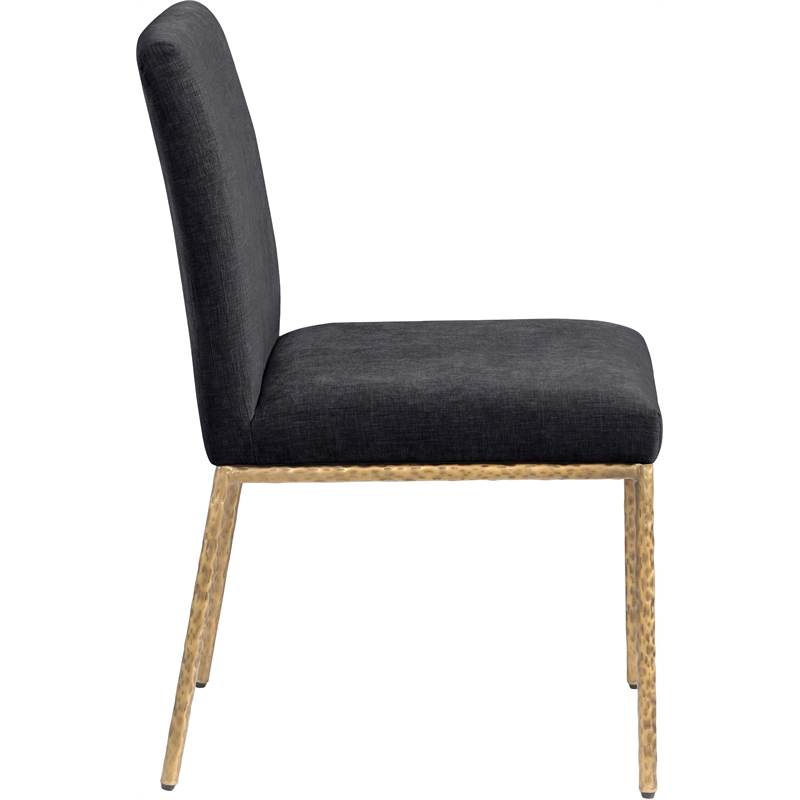 Meridian Furniture Reeves Black Chenille Fabric Dining Side Chair (Set of 2)
