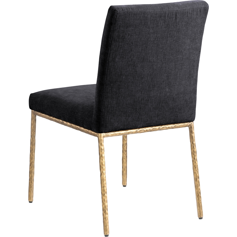 Meridian Furniture Reeves Black Chenille Fabric Dining Side Chair (Set of 2)