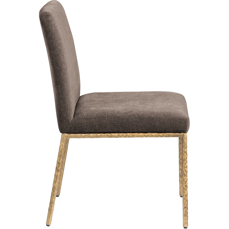 Meridian Furniture Reeves Brown Chenille Fabric Dining Side Chair (Set of 2)