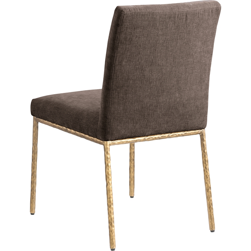 Meridian Furniture Reeves Brown Chenille Fabric Dining Side Chair (Set of 2)