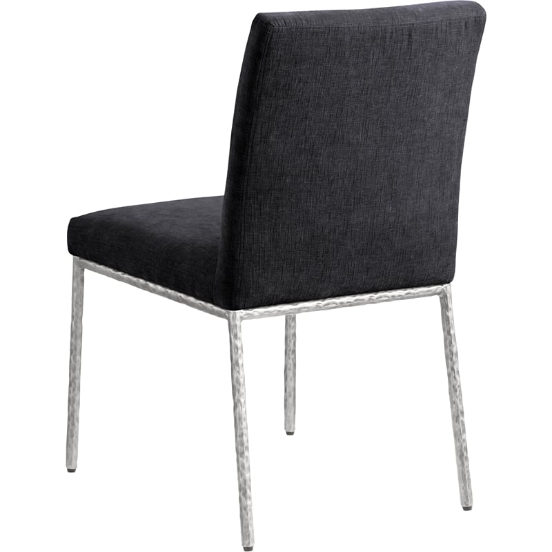Meridian Furniture Reeves Black Chenille Fabric Dining Side Chair (Set of 2)