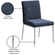 Meridian Furniture Reeves Navy Chenille Fabric Dining Side Chair (Set of 2)
