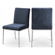 Meridian Furniture Reeves Navy Chenille Fabric Dining Side Chair (Set of 2)