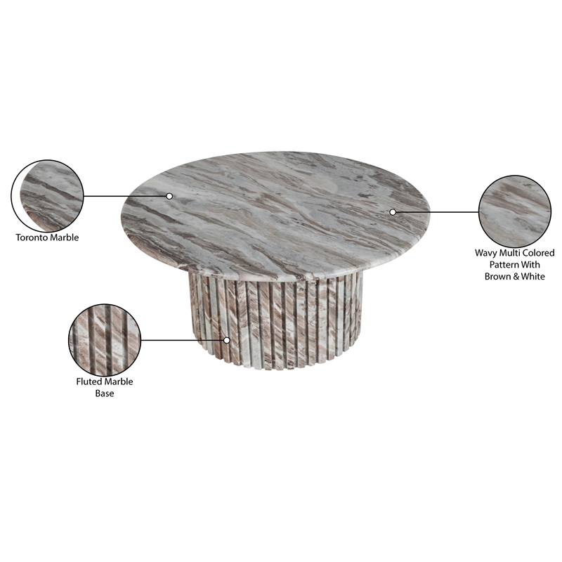 Meridian Furniture Genoa Brown Marble Coffee Table