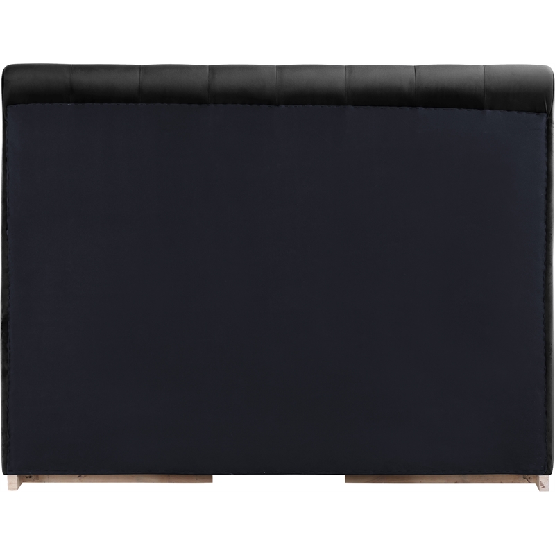 Meridian Furniture Amara Black Velvet Queen Bed