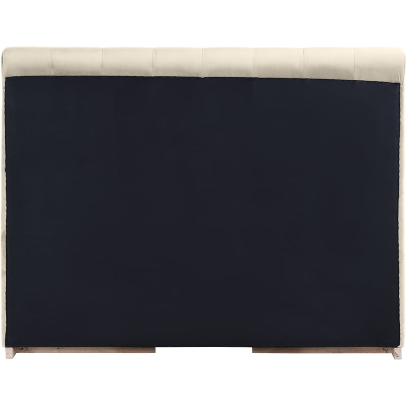 Meridian Furniture Amara Cream Velvet Queen Bed