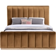 Meridian Furniture Amara Saddle Velvet Queen Bed