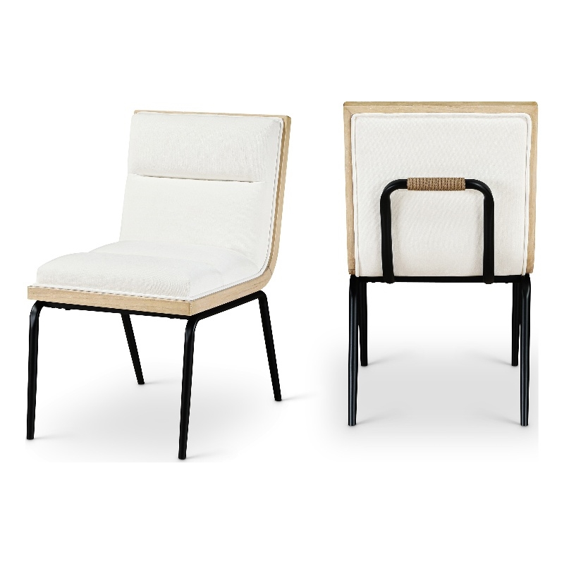 Meridian Furniture Viceroy Cream Polyester Dining Chair (Set of 2)