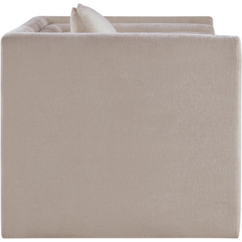 Meridian Furniture Everett Beige Chenille Fabric Upholstered Chair