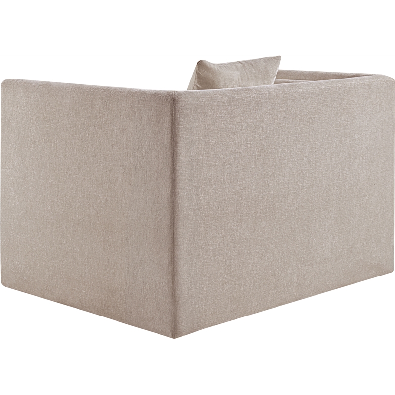 Meridian Furniture Everett Beige Chenille Fabric Upholstered Chair