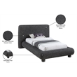 Meridian Furniture Blair Black Fabric Upholstered Twin Bed