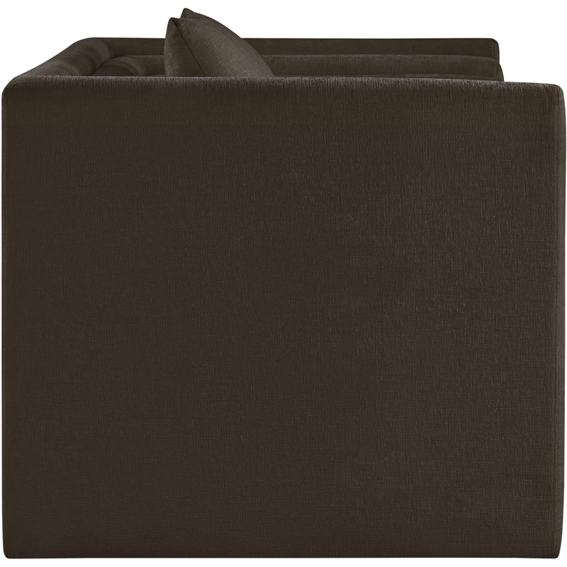 Meridian Furniture Everett Brown Chenille Fabric Upholstered Chair
