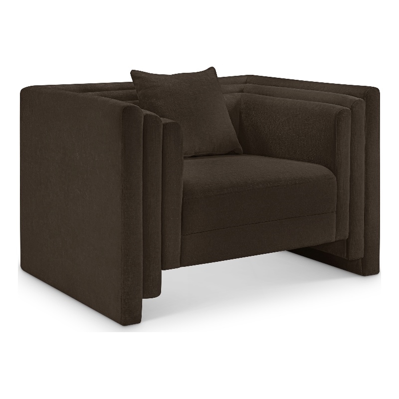 Meridian Furniture Everett Brown Chenille Fabric Upholstered Chair