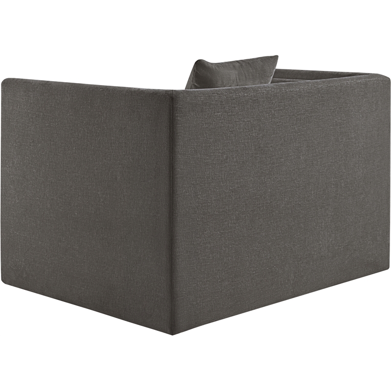 Meridian Furniture Everett Grey Chenille Fabric Upholstered Chair