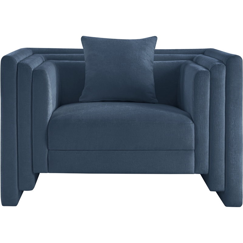 Meridian Furniture Everett Light Blue Chenille Fabric Upholstered Chair