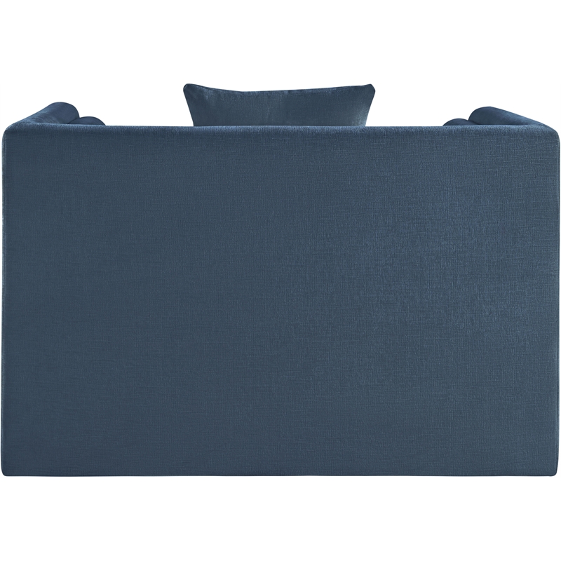 Meridian Furniture Everett Light Blue Chenille Fabric Upholstered Chair