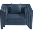 Meridian Furniture Everett Light Blue Chenille Fabric Upholstered Chair