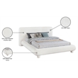 Meridian Furniture Blair Cream Chenille Fabric Upholstered Full Bed