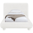 Meridian Furniture Blair Cream Chenille Fabric Upholstered Twin Bed