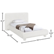 Meridian Furniture Blair Cream Chenille Fabric Upholstered Twin Bed