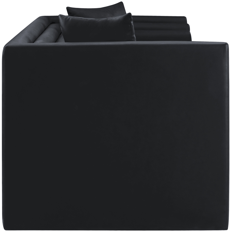 Meridian Furniture Everett Black Vegan Leather Upholstered Loveseat