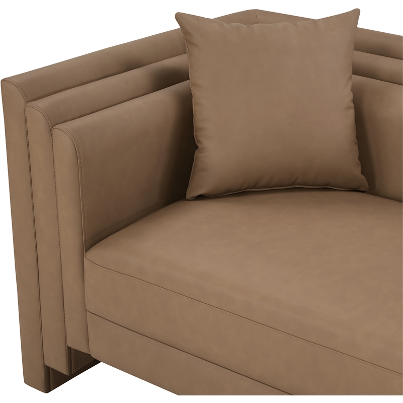 Meridian Furniture Everett Brown Vegan Leather Upholstered Sofa