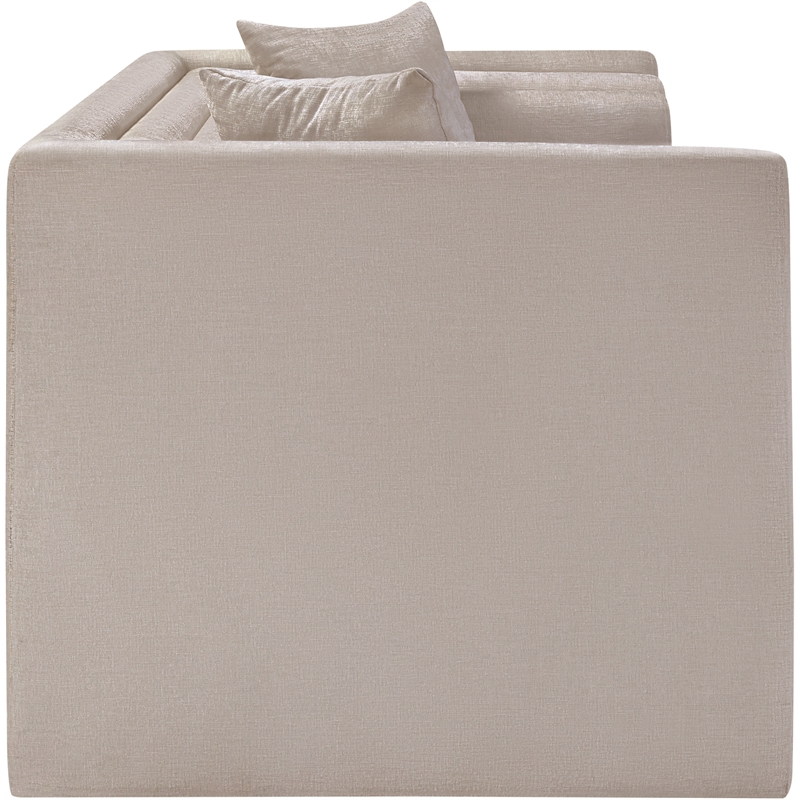 Meridian Furniture Everett Beige Chenille Fabric Upholstered Loveseat