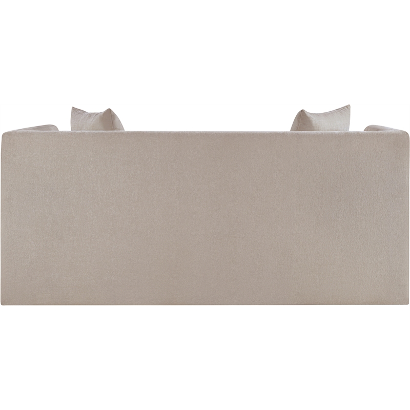 Meridian Furniture Everett Beige Chenille Fabric Upholstered Loveseat