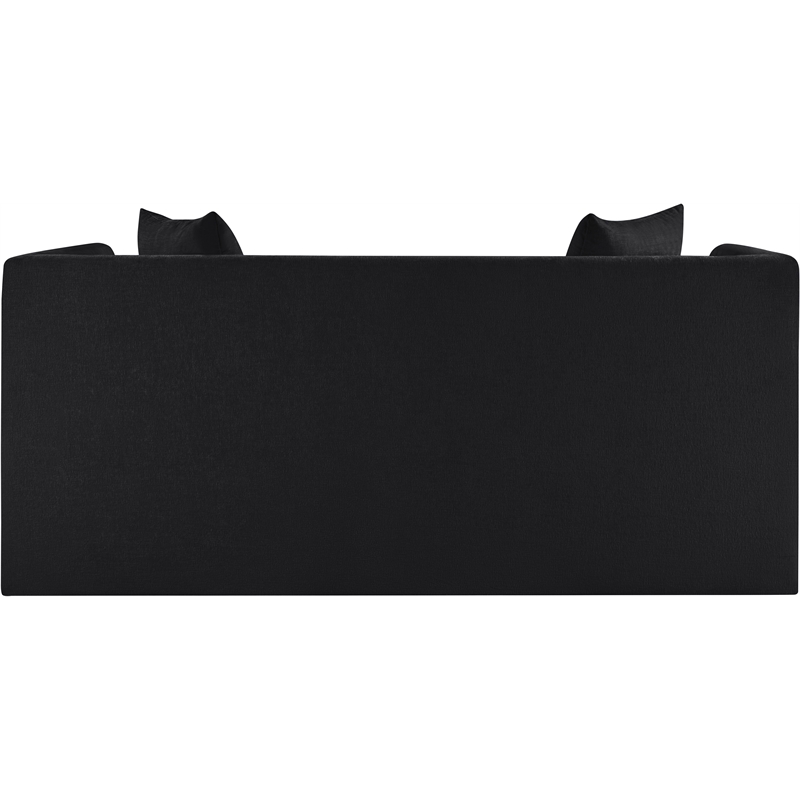 Meridian Furniture Everett Black Chenille Fabric Upholstered Loveseat