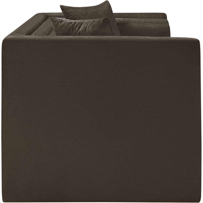 Meridian Furniture Everett Brown Chenille Fabric Upholstered Loveseat