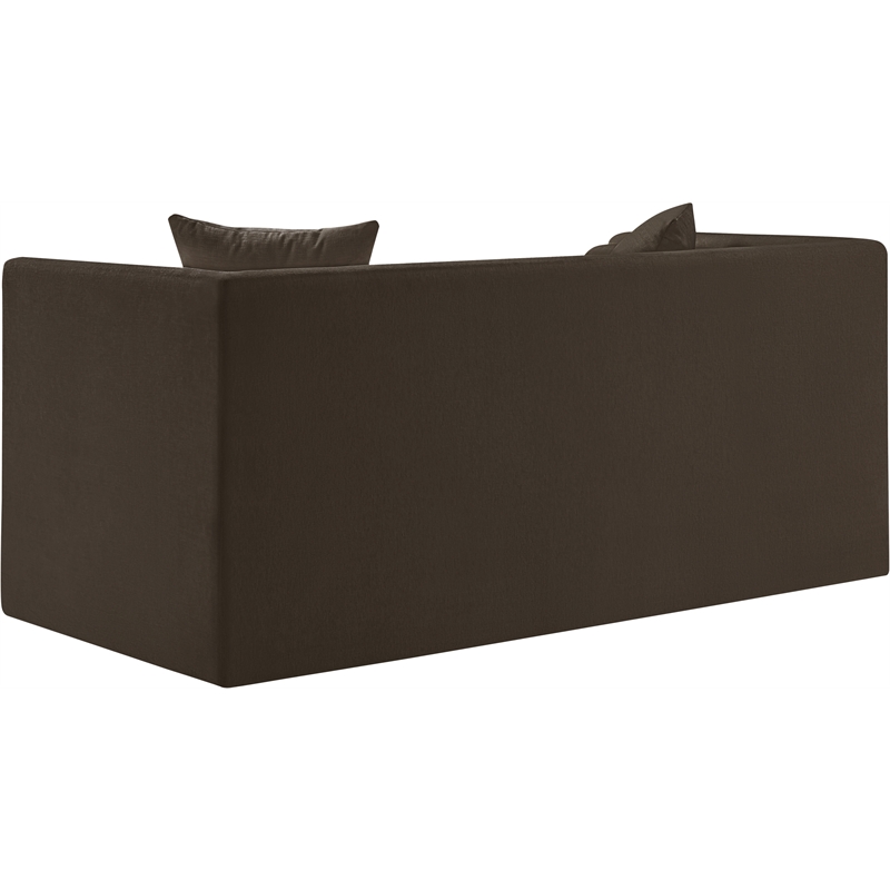Meridian Furniture Everett Brown Chenille Fabric Upholstered Loveseat